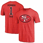 San Francisco 49ers Red Greatest Dad Retro Tri-Blend NFL Pro Line by Fanatics Branded T-Shirt,baseball caps,new era cap wholesale,wholesale hats